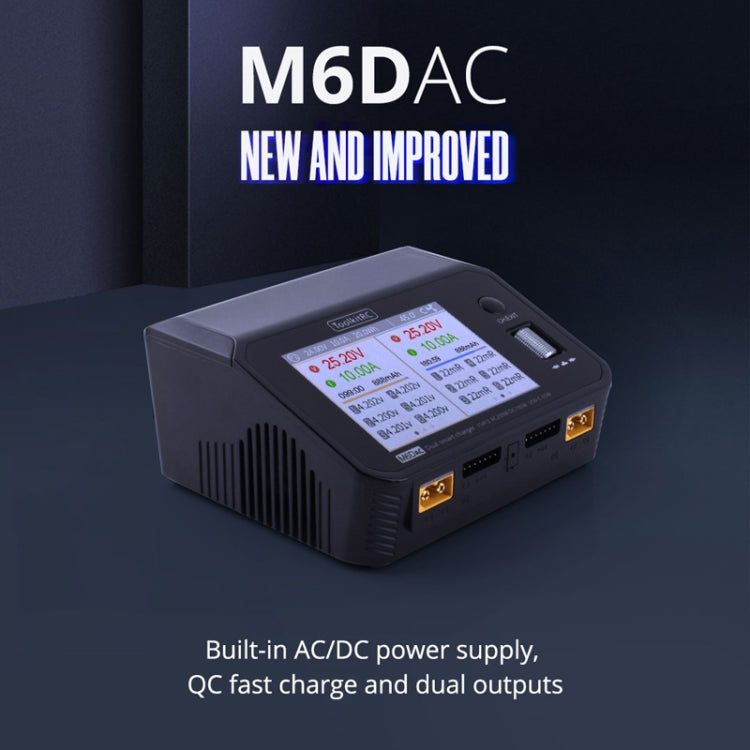 ToolkitRC M6DAC Dual Way Aeromodelling Drone Li-Po Battery Balance Charger, M6DAC – TPU