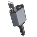 4-In-1 120W Multifunctional USB Retractable Dual-Line Digital Display Car Fast Charger Default Title