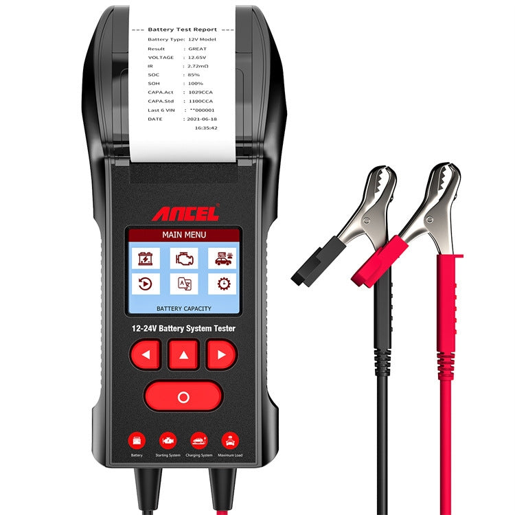 ANCEL 12V/24V Printer-Type Car Battery Tester Battery Power CCA Internal Resistance Life Detector, BST600 – Durable Build, Easy to Use BST600