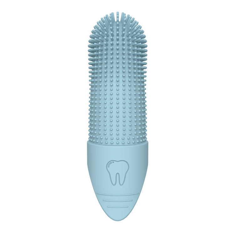 Pet Finger Toothbrush Cats Dogs Silicone Toothbrush Pet Oral Cleaning Care Tool Blue