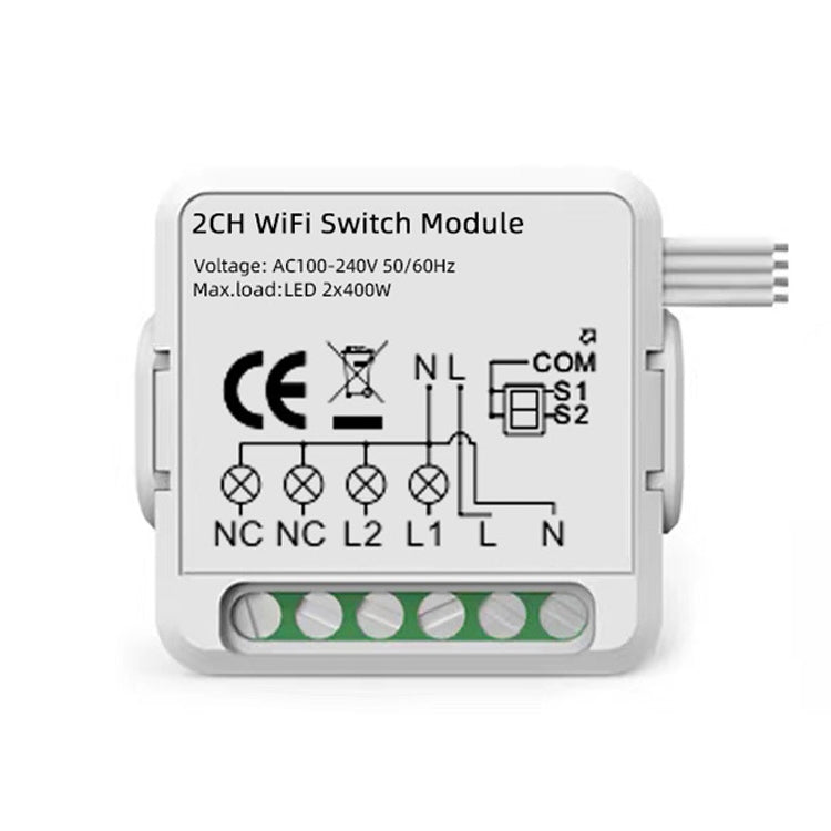 Smart Switch Module For Alexa / Google Home / Tuya Smart Life APP, 1CH WiFi, 2CH WiFi, 3CH WiFi, 4CH WiFi, 1CH Zigbee, 2CH Zigbee, 3CH Zigbee, 4CH Zigbee – Durable Build, Easy to Use 2CH WiFi