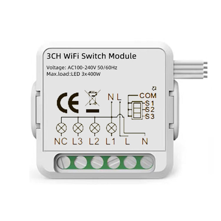 Smart Switch Module For Alexa / Google Home / Tuya Smart Life APP, 1CH WiFi, 2CH WiFi, 3CH WiFi, 4CH WiFi, 1CH Zigbee, 2CH Zigbee, 3CH Zigbee, 4CH Zigbee – Durable Build, Easy to Use 3CH WiFi