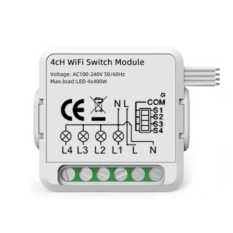 Smart Switch Module For Alexa / Google Home / Tuya Smart Life APP, 1CH WiFi, 2CH WiFi, 3CH WiFi, 4CH WiFi, 1CH Zigbee, 2CH Zigbee, 3CH Zigbee, 4CH Zigbee – Durable Build, Easy to Use 4CH WiFi
