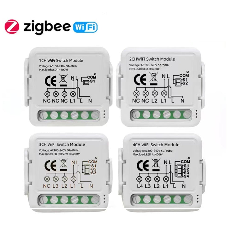 Smart Switch Module For Alexa / Google Home / Tuya Smart Life APP, 1CH WiFi, 2CH WiFi, 3CH WiFi, 4CH WiFi, 1CH Zigbee, 2CH Zigbee, 3CH Zigbee, 4CH Zigbee