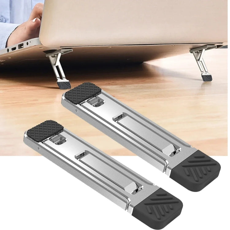 2pcs Invisible Cooling Stand Heightening Pad For Laptop & Smartphones & Tablet, 110034 Light Gray – Aluminum Alloy 110034 Light Gray