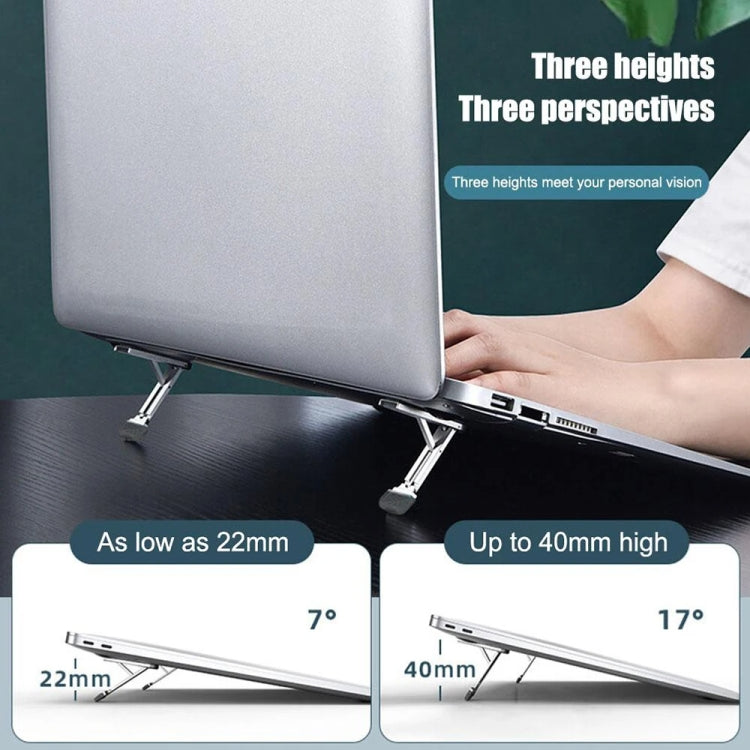 2pcs Invisible Cooling Stand Heightening Pad For Laptop & Smartphones & Tablet, 110034 Light Gray – Aluminum Alloy