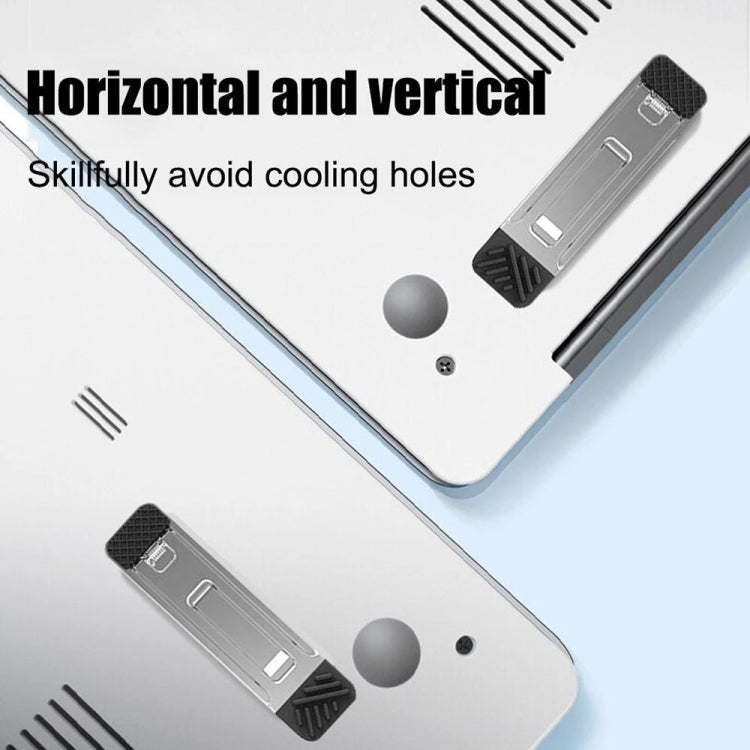 2pcs Invisible Cooling Stand Heightening Pad For Laptop & Smartphones & Tablet, 110034 Light Gray – Aluminum Alloy