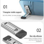 2pcs Invisible Cooling Stand Heightening Pad For Laptop & Smartphones & Tablet, 110034 Light Gray – Aluminum Alloy