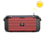 BDL-187 LED Light Solar Wireless Bluetooth Speaker Portable Outdoor Camping FM Radio Red
