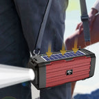 BDL-187 LED Light Solar Wireless Bluetooth Speaker Portable Outdoor Camping FM Radio