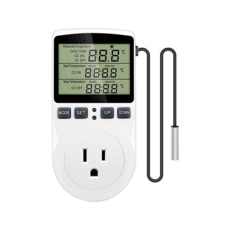 Intelligent Digital Thermostat Countdown Temperature Control Switch Socket Timing Temperature Controller, US Plug US Plug US