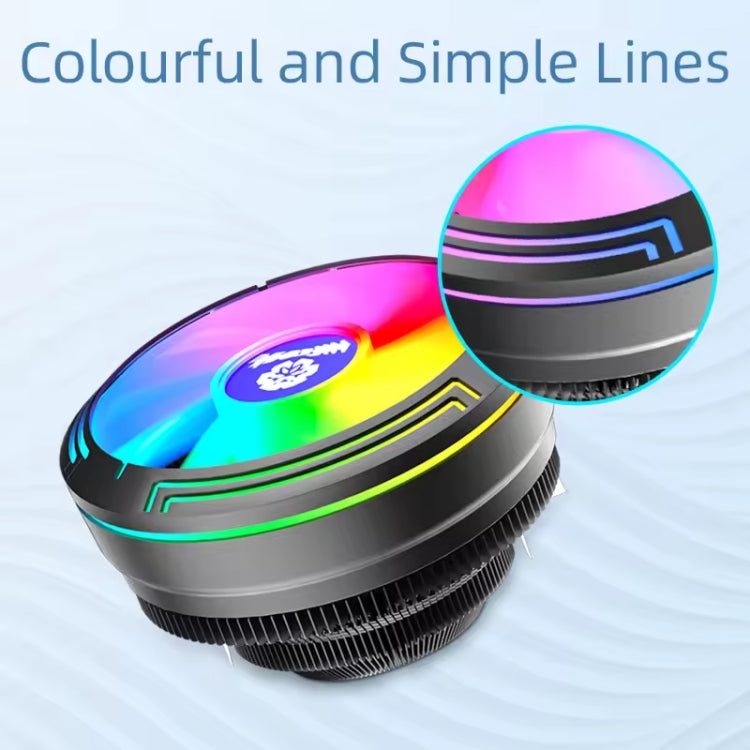 LED Colorful Light 4Pin Cooler Desktop CPU Cooling Fan, Ice Blade W120 – TPU