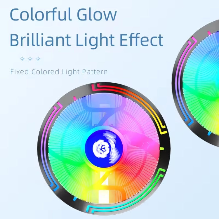 LED Colorful Light 4Pin Cooler Desktop CPU Cooling Fan, Ice Blade W120 – TPU