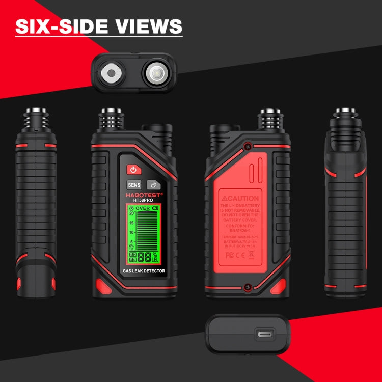 HABOTEST Portable Rechargeable Gas Detector, HT629
