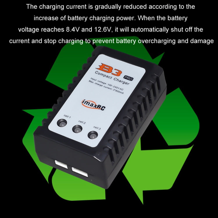 ImaxRC 7.4V/11.1V 2S/3S Model Aircraft Drone Lithium Battery Intelligent Balance Charger, US Plug – Aluminum Alloy, TPU