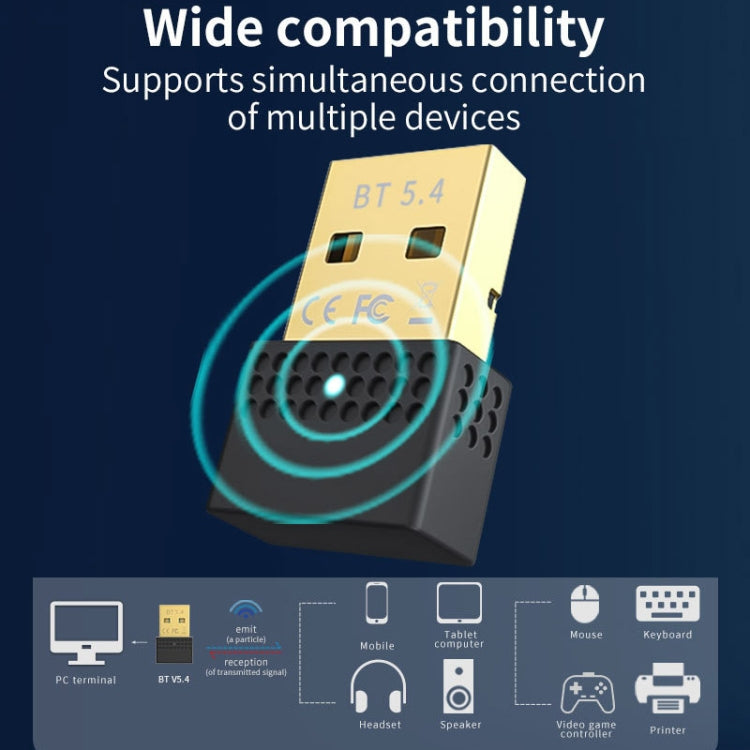 USB Bluetooth 5.4 Adapter Transmitter Receiver Bluetooth Audio PC Adapter, Bluetooth 5.4 – Bluetooth