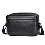 WEIXIER D523 Men Large Capacity Crossbody Single Shoulder Bag Casual PU Messenger Handbag Black