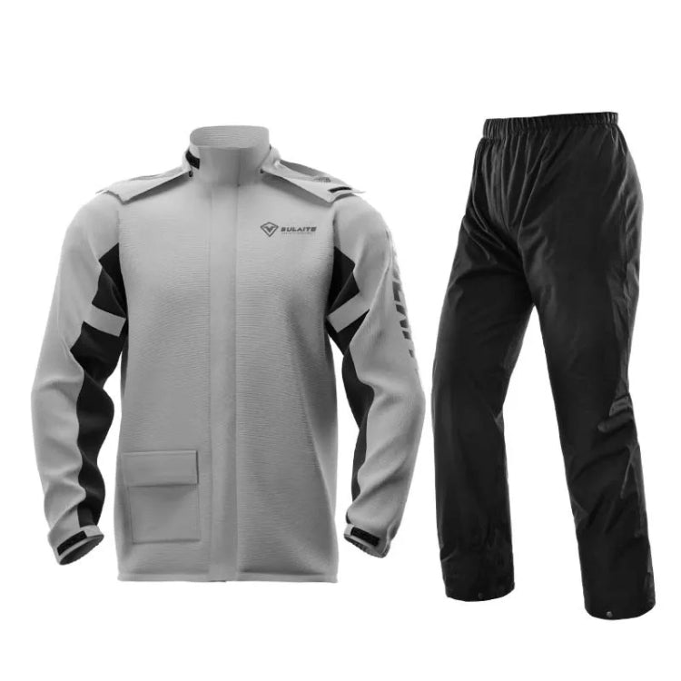 SULAITE Outdoor Motorcycle Riding Full Body Split Raincoat Suit, L, XL, XXL, XXXL, M – Waterproof, Wear-resistant, TPU XXL Gray