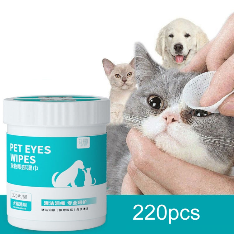 Pet Eye Wipes Cats And Dogs Tear Stain Cleaning Non-Woven Wipes, 220pcs / Can 220pcs Can