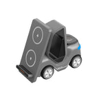 T20S 3-In-1 15W Small Forklift-Shaped Desktop Wireless Charger With LED Atmosphere Light Gray