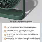 JisuLife FA19 4000mAh Wireless Rechargeable Desktop Mini Fan Silent Portable Fan