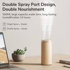 JisuLife HU16 Desktop Dual Mist Ports Humidifier, White Rechargeable, White Plug-in