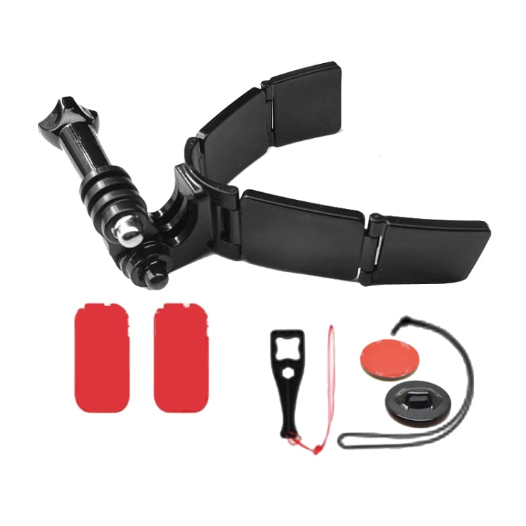 TUYU Motorcycle Integrated Hinged Helmet Chin Sports Camera Mounting Bracket, With 2 Stickers, With 4 Stickers With 2 Stickers