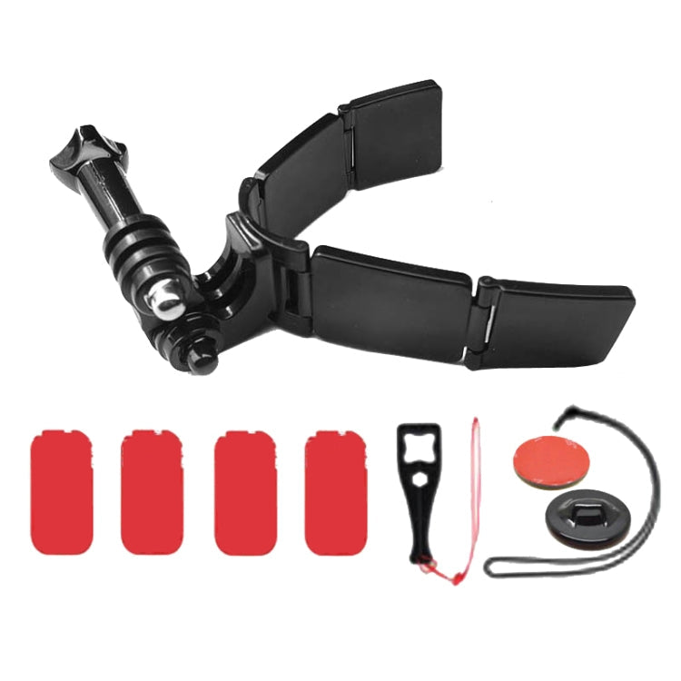 TUYU Motorcycle Integrated Hinged Helmet Chin Sports Camera Mounting Bracket, With 2 Stickers, With 4 Stickers – Durable Build, Easy to Use With 4 Stickers