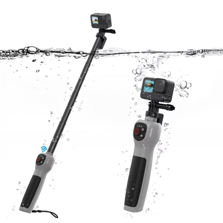 TELESIN 0.85m Underwater Selfie Stick Wireless Remote Control For GoPro HERO13 Black / HERO12 Black / HERO11 Black / HERO10 Black / HERO9 Black / HERO8 Black, Selfie Stick Selfie Stick
