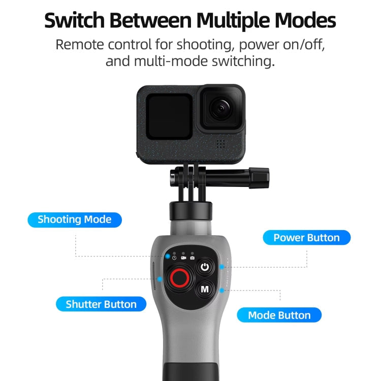 TELESIN 0.85m Underwater Selfie Stick Wireless Remote Control For GoPro HERO13 Black / HERO12 Black / HERO11 Black / HERO10 Black / HERO9 Black / HERO8 Black, Selfie Stick