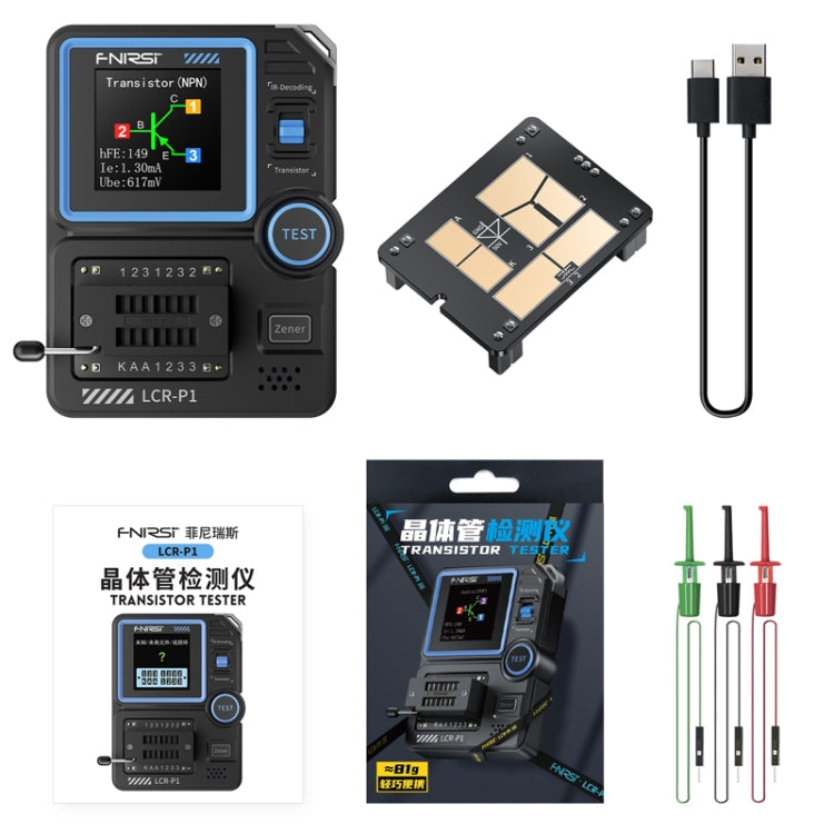 FNIRSI LCR-P1 Transistor Tester Multifunctional Electronic Component Inspection Tool, LCR-P1 – Durable Build, Easy to Use
