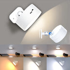LED 360 Degree Rotating Lamp Magnetic Cabinet Spotlight Atmosphere Night Light, White, Black – Magnetic