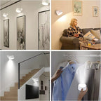 LED 360 Degree Rotating Lamp Magnetic Cabinet Spotlight Atmosphere Night Light, White, Black – Magnetic