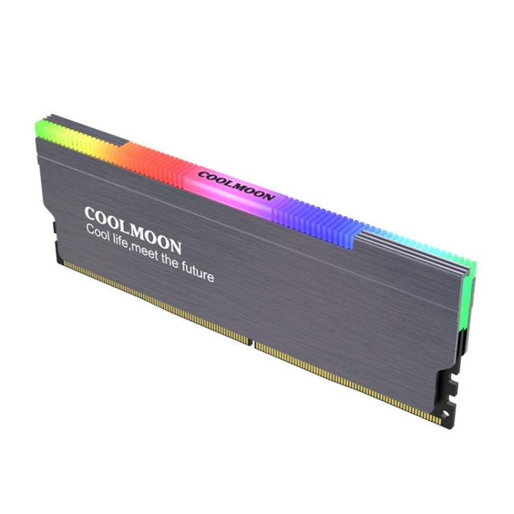 COOLMOON CM-RA1 ARGB Memory Vest Desktop Computer Memory Stick Cooling Case, CM-RA1 – Aluminum Alloy CM-RA1 Gray