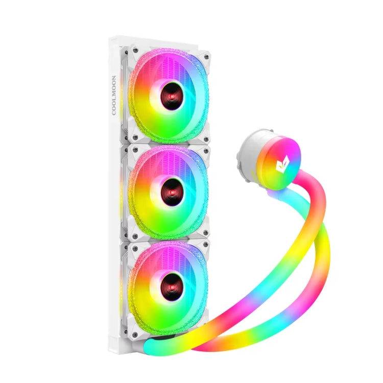 COOLMOON AS360 Magic Diamond Edition Computer Cooler ARGB Water Cooling Light Integrated CPU Radiator, AS360 – Aluminum Alloy AS360 White