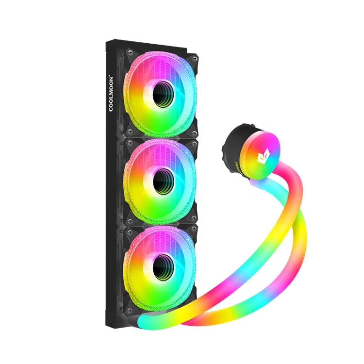 COOLMOON AS360 Magic Diamond Edition Computer Cooler ARGB Water Cooling Light Integrated CPU Radiator, AS360 – Aluminum Alloy AS360 Black