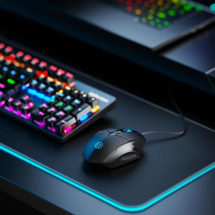 Inphic PW1H Wired Silent Illuminated Computer Gaming 6-Button Mouse – Wear-resistant, Non-slip