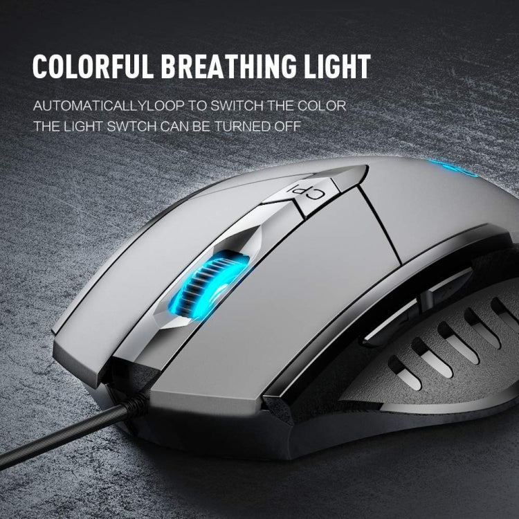 Inphic PW1H Wired Silent Illuminated Computer Gaming 6-Button Mouse – Wear-resistant, Non-slip