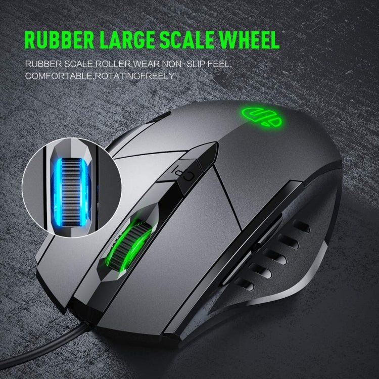 Inphic PW1H Wired Silent Illuminated Computer Gaming 6-Button Mouse – Wear-resistant, Non-slip