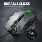 Inphic PW1H Wired Silent Illuminated Computer Gaming 6-Button Mouse – Wear-resistant, Non-slip