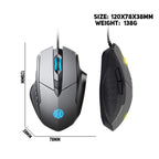 Inphic PW1H Wired Silent Illuminated Computer Gaming 6-Button Mouse – Wear-resistant, Non-slip