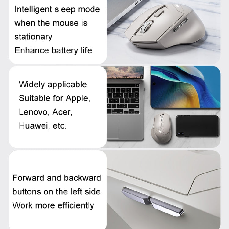Inphic DR6 2.4G Wireless + Bluetooth 5.0/4.0 Tri-mode Charging Mute Office Gaming Computer Mouse, DR6 – Bluetooth