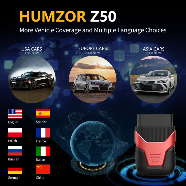 HUMZOR OBD2 Bluetooth 5.2 Car Fault Diagnostic Instrument, Z50 – Bluetooth