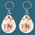2pcs Cute Sensor Access Door Card Cover Keychain Elevator Water Drops Round Key Holder, Fortune Tiger, Pepsi Doraemon, Three Capybaras, Crocodile Bara, Lina Belle, Congratulations, Bow Tie Bear, English Winnie the Pooh, English Lotso, Melody           ... Fortune Tiger