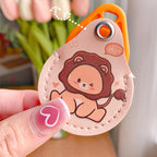 2pcs Cute Sensor Access Door Card Cover Keychain Elevator Water Drops Round Key Holder, Fortune Tiger, Pepsi Doraemon, Three Capybaras, Crocodile Bara, Lina Belle, Congratulations, Bow Tie Bear, English Winnie the Pooh, English Lotso, Melody           ...