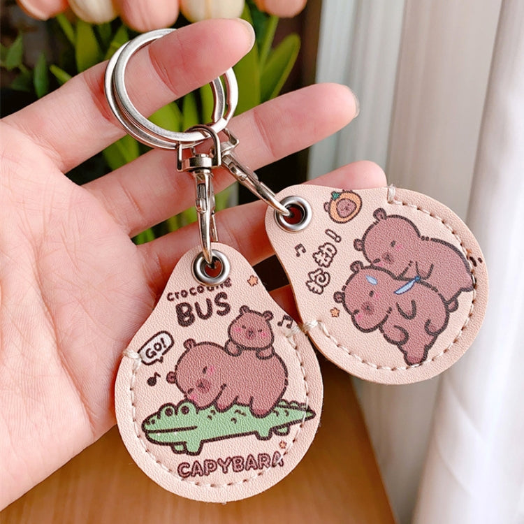 2pcs Cute Sensor Access Door Card Cover Keychain Elevator Water Drops Round Key Holder, Three Pachas, Three Pandas, Three Mickeys, Lovely Pacha