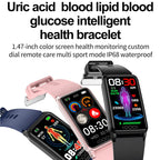 Uric Acid Blood Lipid Noninvasive Blood Sugar Heart Rate Oxygen Temperature Monitoring Smart Healthy Sports Bracelet