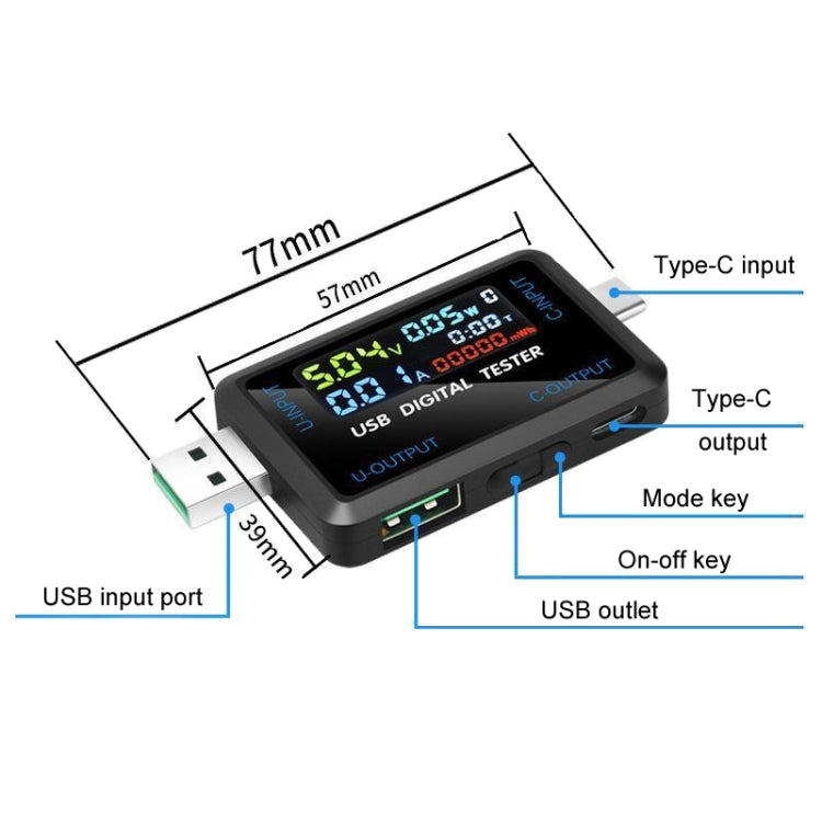 6527-Q Multifunctional Digital Voltage And Current Meter Portable Capacity Tester, 6527-Q