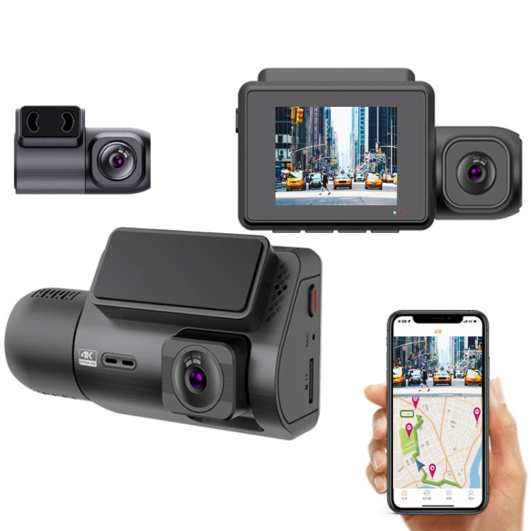 M700A 3 Channels Car Recorder 4K UHD Front+1080P Inside+2K Rear+GPS+WIFI Dash Cam, M700A – 4K M700A
