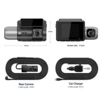 M700A 3 Channels Car Recorder 4K UHD Front+1080P Inside+2K Rear+GPS+WIFI Dash Cam, M700A – 4K
